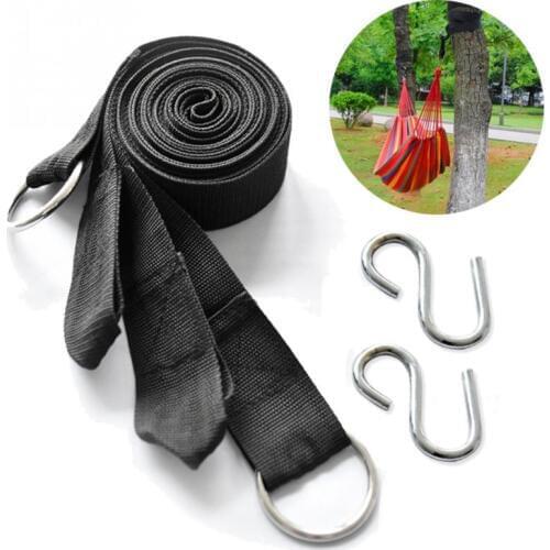 Top quality 2PC Camping Strong Strap Belt Hammock Tree Straps Hanging Straps Rope with 2 Hooks
