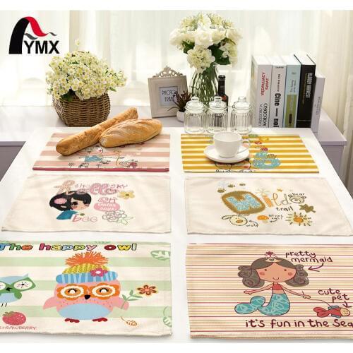 42*32cm Japanese Style Carton Pattern Printed Table Napkins Girls Dinner Jogo Americano Para Mesa Cloth Napkins Wholesale