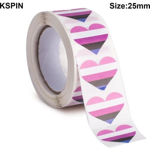 500PCS Stickers 25mm Gender Fluid Paper Sticker Label Packaging Seals Crafts Favor Tag Toppers Labels