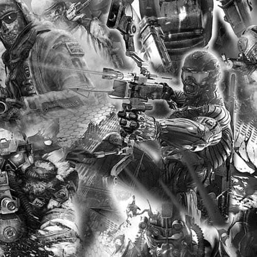 0.5mX2m people shooting pattern water transfer printing hydrographics film CSKW747 hydrographics-printing-film