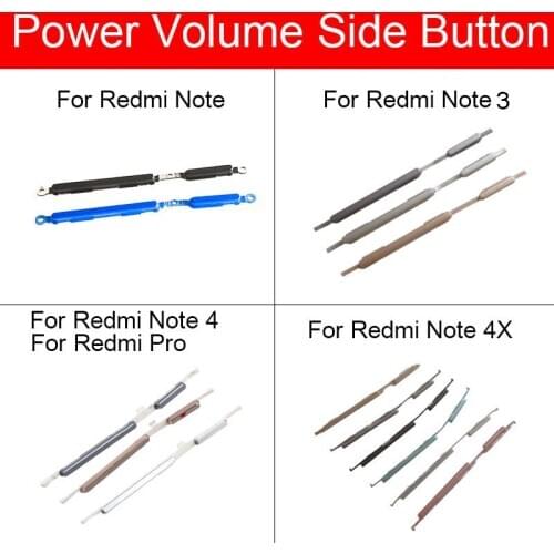 Power On/Off Side Button For Xiaomi Redmi Hongmi Red Rice Note 3 4 4X Pro Volume Control Side Key Button Repair Replacement