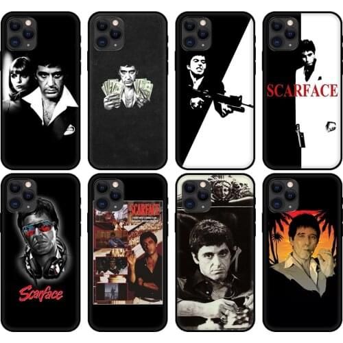 Black tpu case for iphone 5 5s se 2020 6 6s 7 8 plus x 10 XR XS 11 12 mini pro MAX back cover Tony Montana