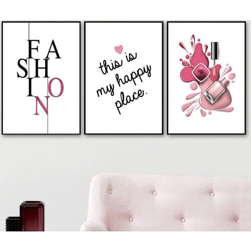 Frameless Nordic Minimalist Eyes Eyelashes Lips Beauty Salon Decoration Painting Bedroom Letters Canvas Hanging Painting Core