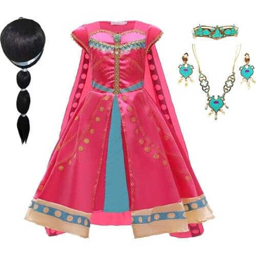 Aladdins Lamp Jasmine Cosplay Costume for Girls Childrens dress kids Princess Dress Role Performance Costume