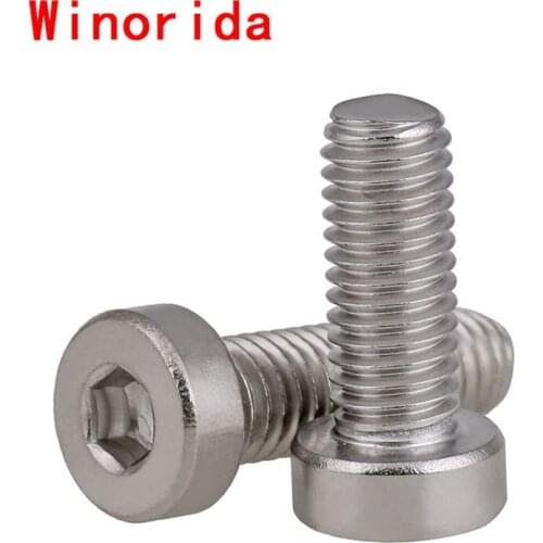 Din7984 304 Stainless Steel Thin Head Socket Head Screw Short Head Socket Head Screw Bolt M3-m10 Available 30PCS