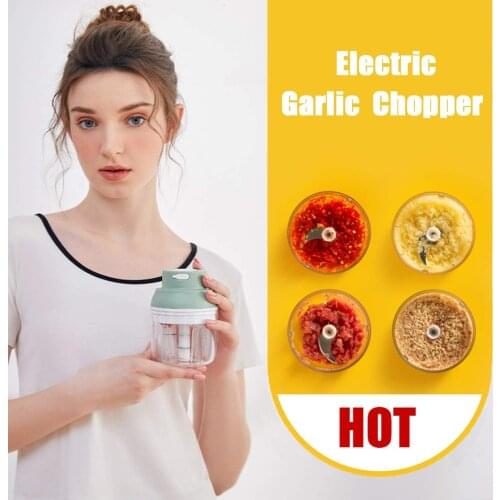 USB Electric Kitchen Chopper Garlic Masher Meat Grinder Mini Food Garlic Vegetable Chopper Crusher Rechargeable Food Processor