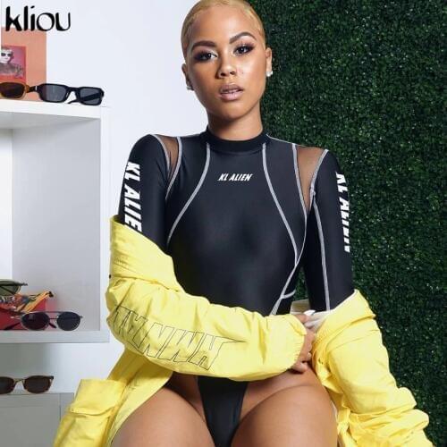 Kliou Women's Long Sleeve Bodysuits