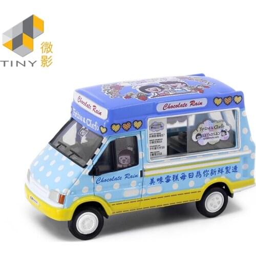 Tiny 1:72 Chocolate Rain Ice Cream Truck Simulation Model Car
