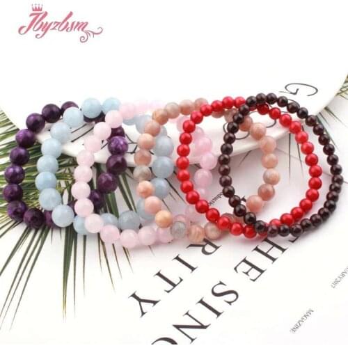 Round Stone Bracelet:ShouShan Agates Turquoises Lava Natural Beads For Women Chritmats Fashion Jewerly Gift Bracelet 6/8/10mm 7"