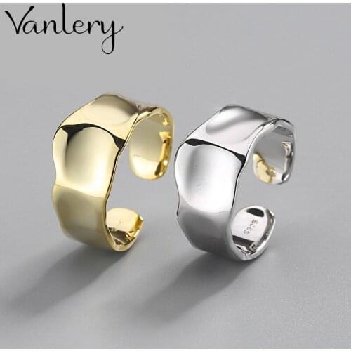 Exaggerated Vintage Glossy Smooth Chain Rings For Women Men Charm Engagement Jewelry Girls Lady Open Finger Rings