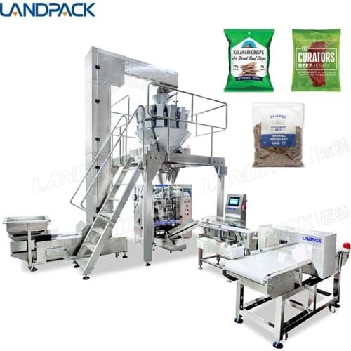 Landpack automatic weighing beef jerky vertical packaging machine