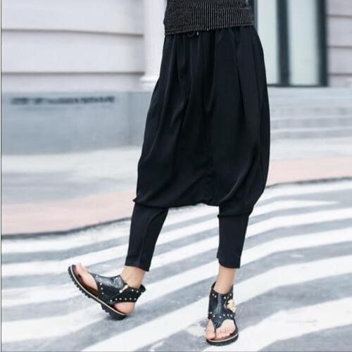 Fashion New Harem Pants Mens Clothing Big Crotch Pants Casual Cotton Pants Thin Hairstylist Nightclub Pants Costumes 27-44