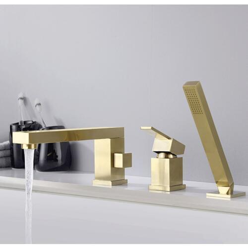 Brass Chrome/Black/Brushed Gold Bathroom Shower Faucet Set Bath tap Shower Set Cold And Hot Water Mixer Sink Deck Mounted Taps