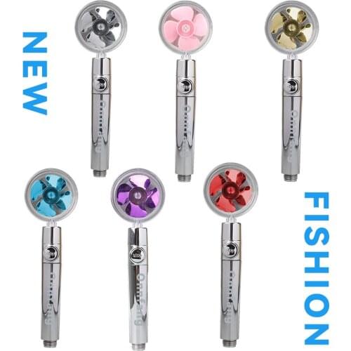 High Pressure Propeller Shower Head With Filter 360° Rotating Shower Head Big Rain Water Saving Spray Shower Head For Bathroom