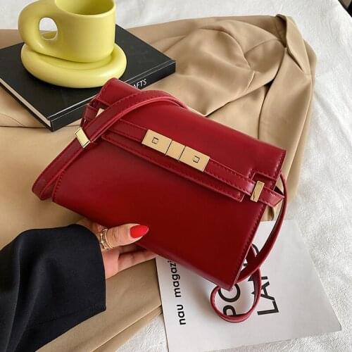 New Designer High Quality Women Leather Handbag Fashion Girls Leather Shoulder Bag Square Flap Satchel Bag Purses