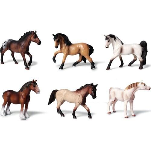 New Styles Original Wild Animals Simulation Horses Model Action Figure Figurines Miniature Collection Toys For Kids