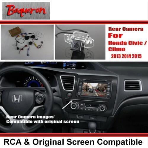 For Honda Civic / Ciimo 9th Generation 2013~2015 Original Screen Compatible / Car Rear View Camera / Back Up Reverse Camera Sets