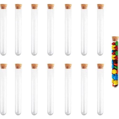 Plastic Test Tube with Cork Stopper Bead Storage Vial Containers K3KB
