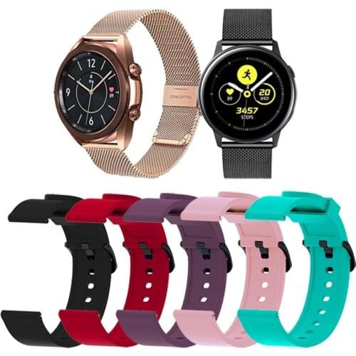 Milanese Band For Samsung Galaxy Watch Active 3 2 41mm/40mm/42mm/44mm Smart Watch Strap 20mm Wristband Silicone Watchband