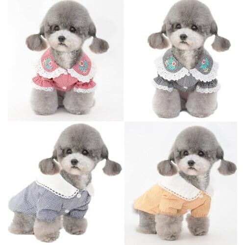 Cute Dog Shirt Tops Summer Pet Dog Clothes Costumes Apparel Yorkshire Terrier Yorkies Pomeranian Poodle Bichon Pet Clothing 2021