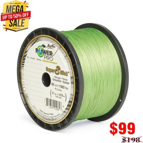 Saltwater Fishing POWER Pr0 braided PE Fishing Line 8 Slisk line Pro Super Power USA 1500 yds PE 8 braided Fishing Line