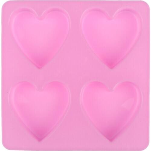 4 Cavity 15*15*2CM Handmade Silicone Soap Mold Heart 3d Craft Soap Making For Candle Resin Mould NEW
