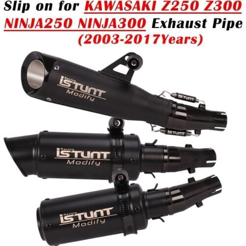 Slip On For Kawasaki Ninja 250 Ninja300 Z250 Z300 Muffler Motorcycle Exhaust Escape Modified Muffler DB Killer Middle Link Pipe