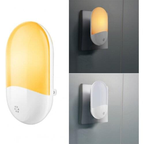 LED Night Light Bedside Sensor Wall Lamp US/UK/EU Plug Adjustable Light for Baby Gift Kids Room Nursery Bathroom Home Decoration