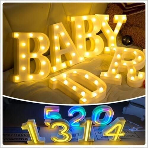 Luminous 26 English Alphabet Led Letter Light Creative Led Battery Night Lamp 16cm Romantic Wedding Party Room Letter Decoration
