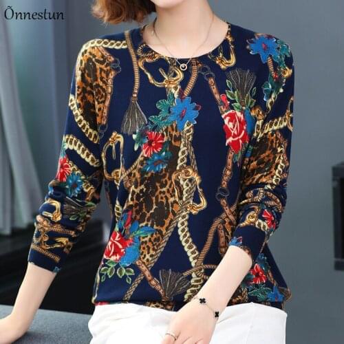 Print Womens Sweaters Autumn Korean Fashion Women Clothing Pullover Long Sleeve Top Pull Femme Soft Sweater Women