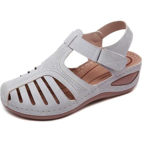 2021 New Wedge Sandals Dropshipping Summer Round Toe Buckle Ladies Shoes Gladiator Casual Breathable Female Platform Sandals