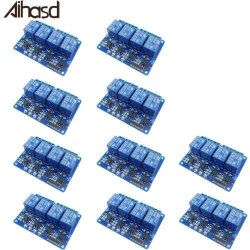 10PCS/LOT 4 Channel 5V Relay Module Control Board Shield For Arduino With Indicator Light Optocoupler