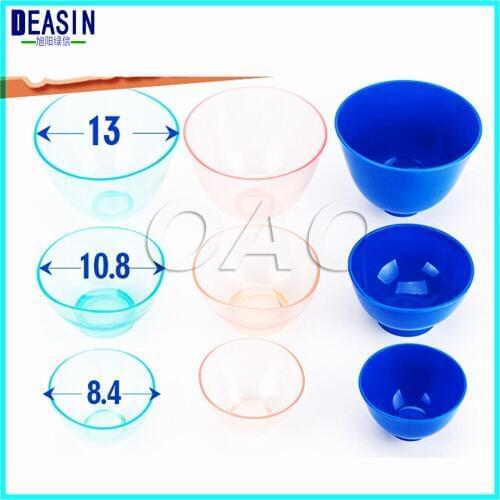 3pcs Dental Adhesive Plaster Impression Material Mixing Bowl Plastic Thicken Rubber Bowl Dental Material