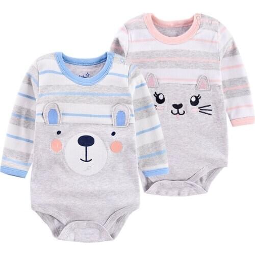 Twins Baby Clothes Cotton Autumn Spring Pullover Baby Boy Long Sleeve Bodysuit Newborn Girl Clothing Body Infantil Onesie