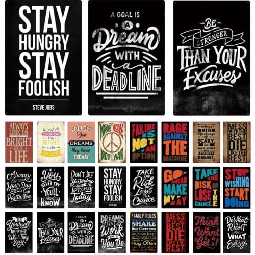 Quote Tin Sign Plaque Metal Vintage Metal Sign Home Decor Decorative Metal Poster Wall Decor