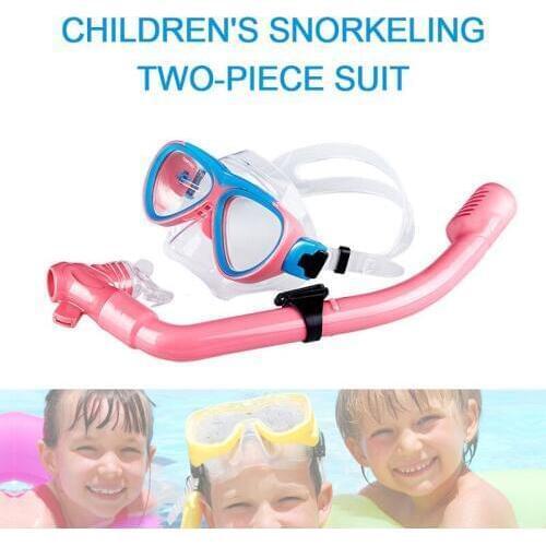 Kids Professional Scuba Diving Mask and Snorkels Anti-Fog Goggles Glasses Diving Swimming Easy Breath Tube Set Children