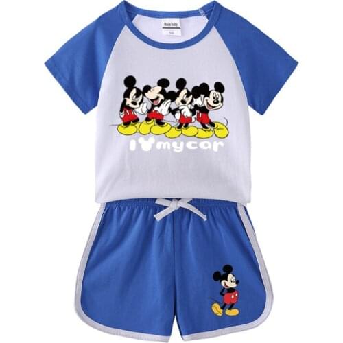 Disney Frozen Anna Elsa Short Sleeveless T Shirts Suits Baby Girl Summer Toddler Clothes Set Cartoon Vest Children Baby Clothing