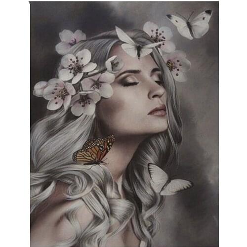 DIY Diamond Painting Full square round Diamond Embroidery Butterfly beauty Cross Stitch Rhinestone pictures mosaic sticker L472