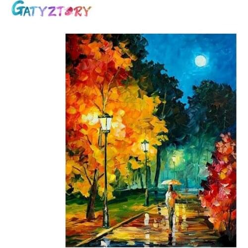 GATYZTORY Frame DIY Painting By Numbers Abstract Landscape On Canvas Oil Pictures For Adults Acrylic Coloring By Number Home Dec