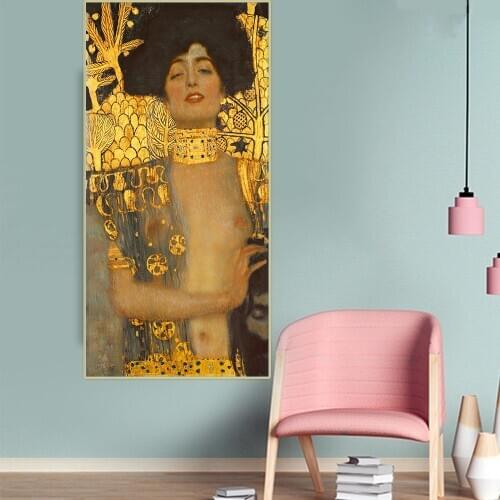 Citon Gustav Klimt《Judith And The Head Of Holofernes》Canvas Art Painting Art Poster Picture Wall Decor Home Interior Decoration