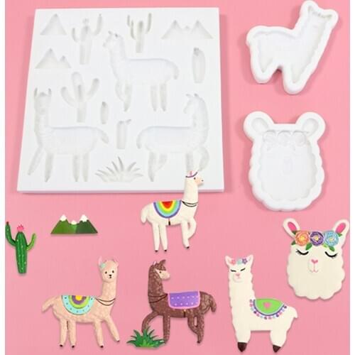 Llama Fondant Silicone Molds Cake Decorating Cupcake Topper Polymer Clay Epoxy Resin Art
