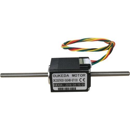Nema8 DC3.9V 1.8 degree 20MM OK20STH30-0604B-GT100 through shaft miniature linear screw stepping motor Piston motion device