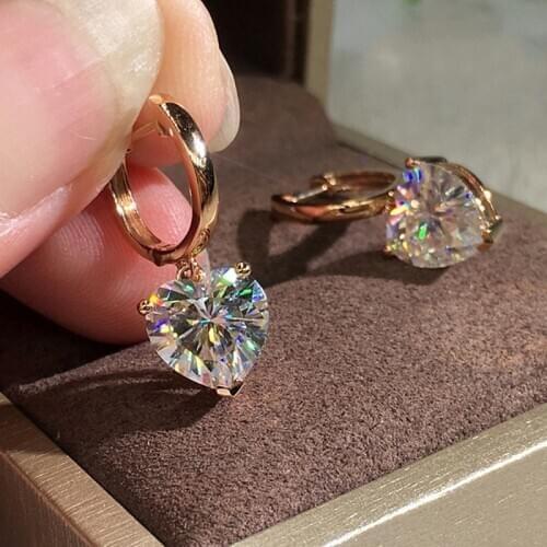 Fashion Shiny Cubic Zircon Love Heart Earrings Good Quality Crystal Hoop Earrings For Women Girls Korean Jewelry 2021 New Trendy