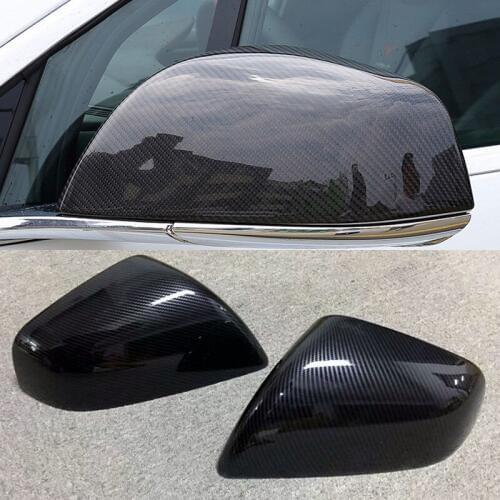 2Pcs ABS Carbon fiber Side Door Rearview Mirror Cover Trims Car Accessories Fit For Tesla Model X 2016 2017 2018 Accessories