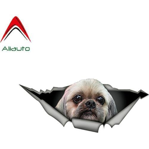 Aliauto Shih Tzu 3D Car Stickers Pet Dog Decal Creative Modified Stickers Waterproof Car Styling Decoration Sunscreen,15cm*6cm