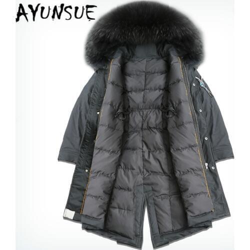 2020 New Winter Coat Women 90% White Duck Down Jacket Korean Raccoon Fur Collar Puffer Jacket Women Embroidery Warm Parka YY1627