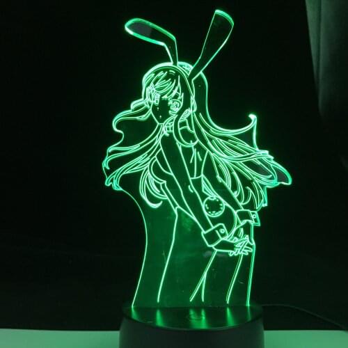 New Led Night Light Zero Two Figure Table 3d Lamp for Bed Room Decor Light Anime Waifu Gift Darling In The Franxx Zero Two Lamp