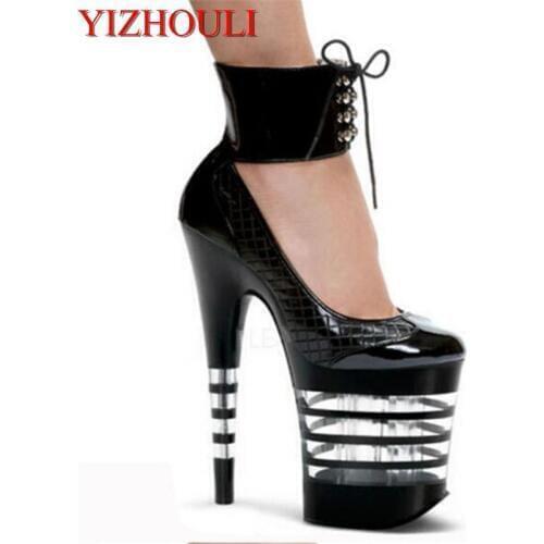 New product 20cm dancing high heels, fine with a shallow, lacquer leather club pole dancing with high heels Dance Shoes