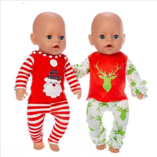 18" Doll Clothes Born Baby Doll Santa Claus Christmas Clothes Halloween Suits for Baby Birthday Gift