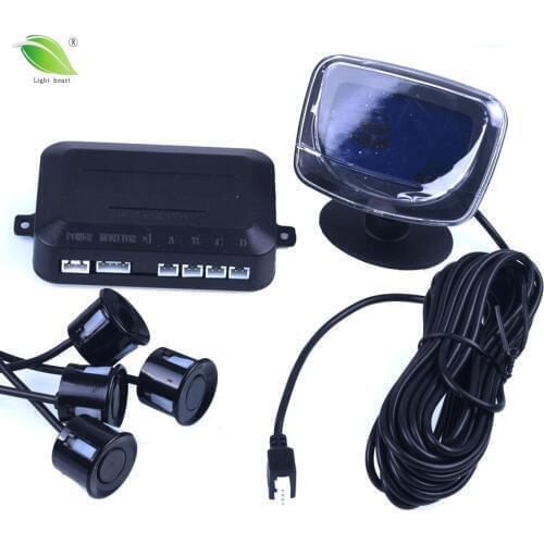Parking Sensors 4 Car Electronics Accessories Weatherproof Rear Front View Reverse Backup Radar Kit System +LCD Display Monitor